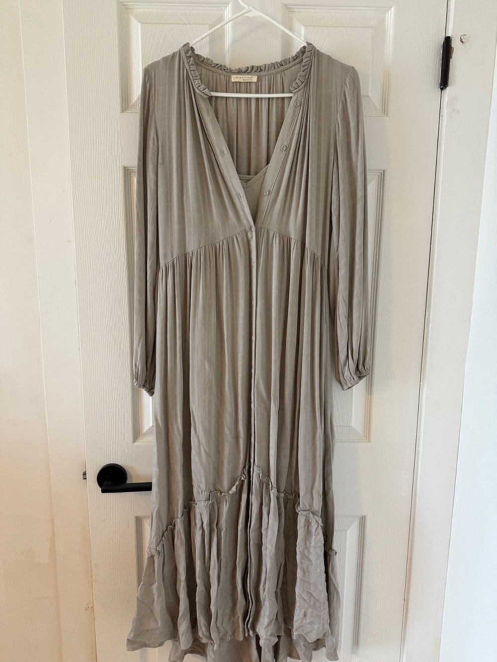 lovestitch Taupe Long Sleeve Maxi Dress